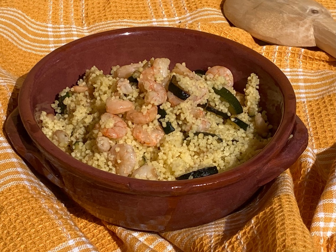 Couscous zucchine e gamberetti